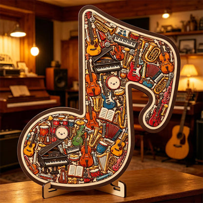 Houten Muzieknoot Puzzel