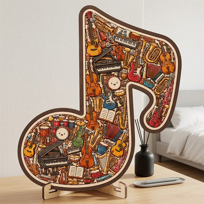 Houten Muzieknoot Puzzel