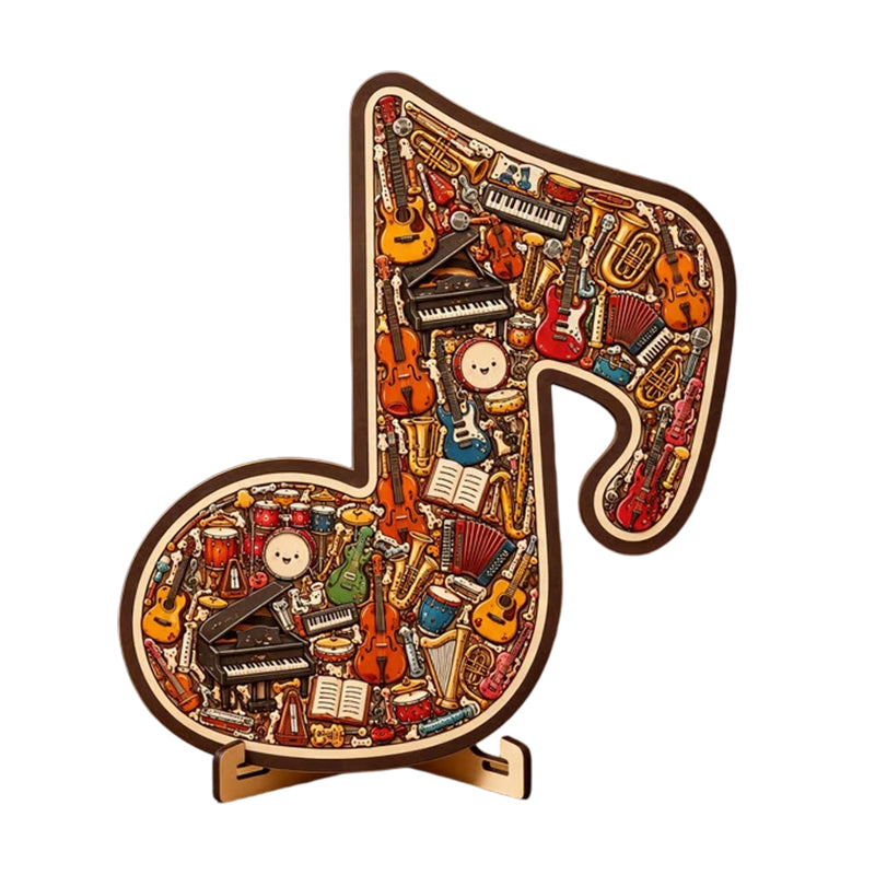 Houten Muzieknoot Puzzel