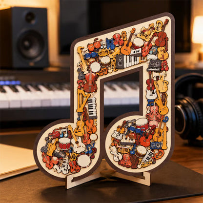 Houten Muzieknoot Puzzel