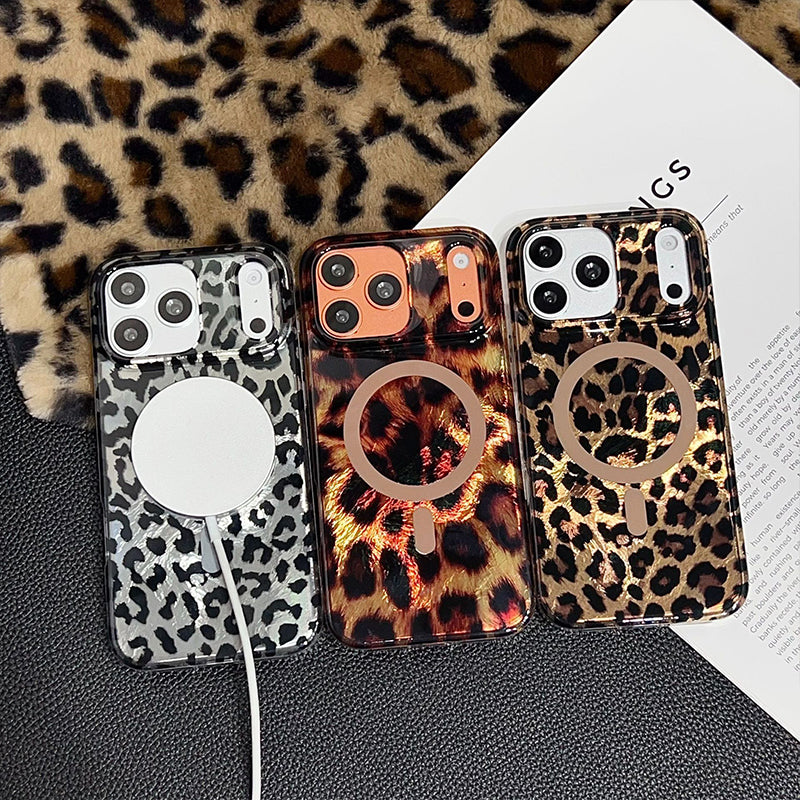 Magnetisch iPhone Hoesje met Luipaardpatroon
