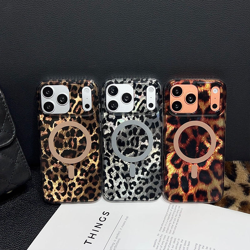 Magnetisch iPhone Hoesje met Luipaardpatroon