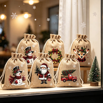 Sfeervolle Kerst Cadeauzakjes - 5 Stuks