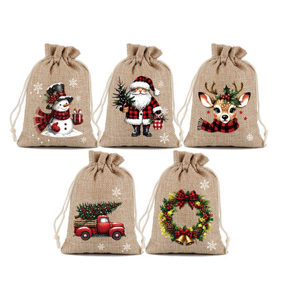 Sfeervolle Kerst Cadeauzakjes - 5 Stuks