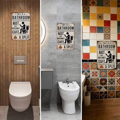 Shit & Split - Creatief Badkamerdeurbord – Fun en Functioneel