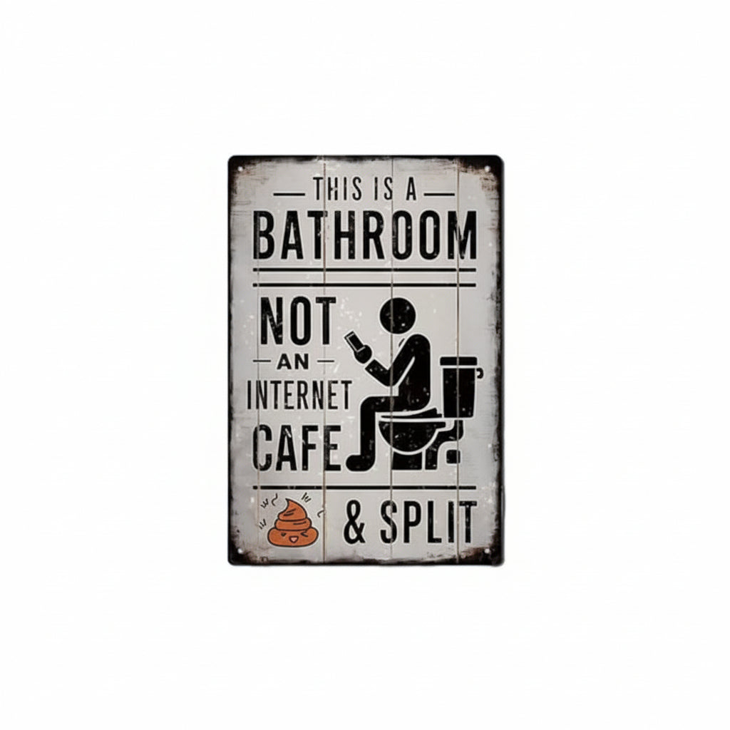 Shit & Split - Creatief Badkamerdeurbord – Fun en Functioneel