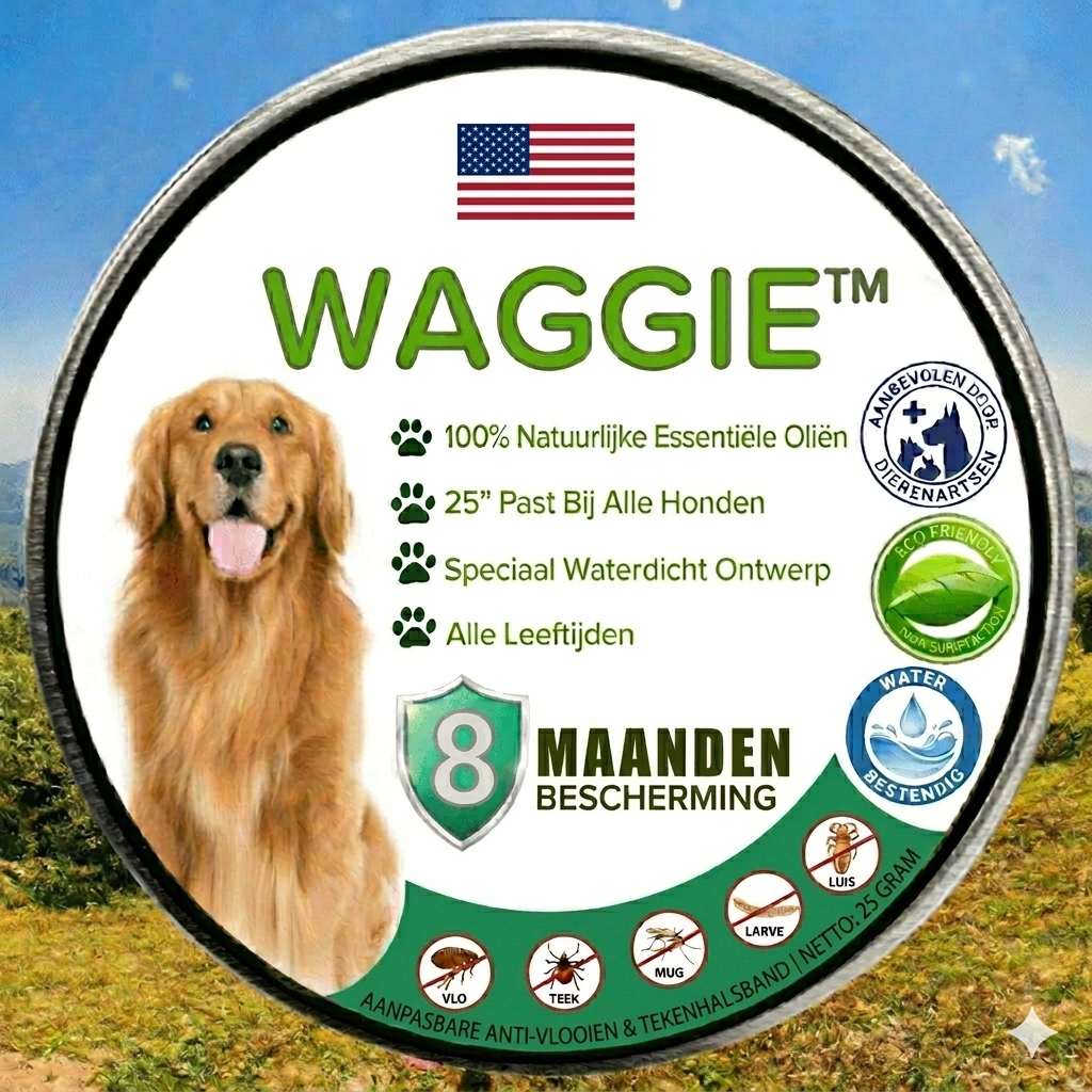 Natuurlijke Vlooien- en Tekenhalsband - Waggie™